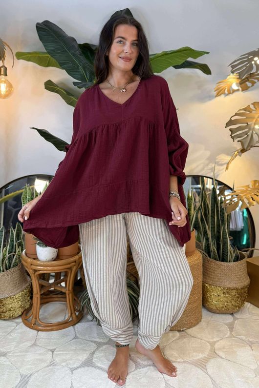 Made in Italy Santos Artist Smock Bordeaux /14 =